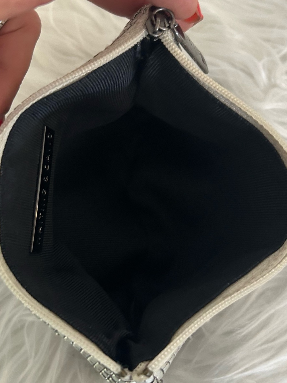 Whiting & Davis Black Silver Ombre Metal Mesh Wristlet Clutch Evening Bag - Picture 9 of 11